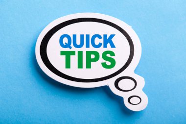 Hızlı İpuçları Konuşma Bubble Mavi Yalıtılmış