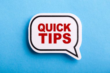 Hızlı İpuçları Konuşma Bubble Mavi Yalıtılmış