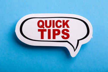 Hızlı İpuçları Konuşma Bubble Mavi Yalıtılmış