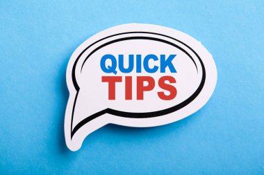 Hızlı İpuçları Konuşma Bubble Mavi Yalıtılmış