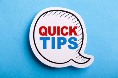 Hızlı İpuçları Konuşma Bubble Mavi Yalıtılmış