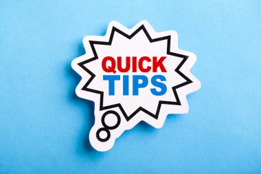 Hızlı İpuçları Konuşma Bubble Mavi Yalıtılmış