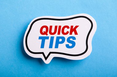 Hızlı İpuçları Konuşma Bubble Mavi Yalıtılmış