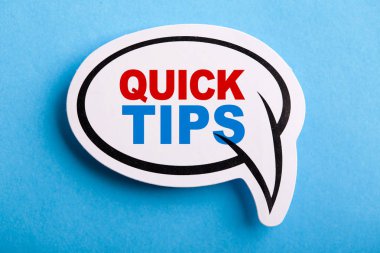 Hızlı İpuçları Konuşma Bubble Mavi Yalıtılmış