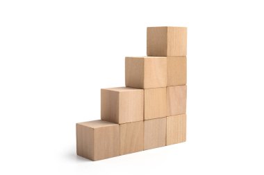 Büyüme Blokları Adımlar Beyaz Yalıtılmış