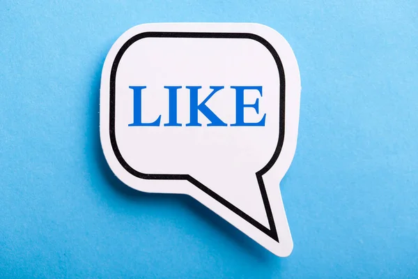 Like Text Speech Bubble Isolated On Blue — Stock Photo, Image