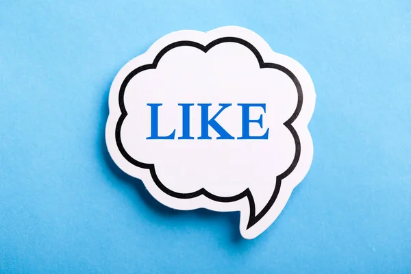 Like Text Speech Bubble Isolated On Blue — Stock Photo, Image