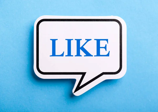 Like Text Speech Bubble Isolated On Blue — Stock Photo, Image