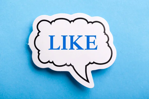 Like Text Speech Bubble Isolated On Blue — Stock Photo, Image