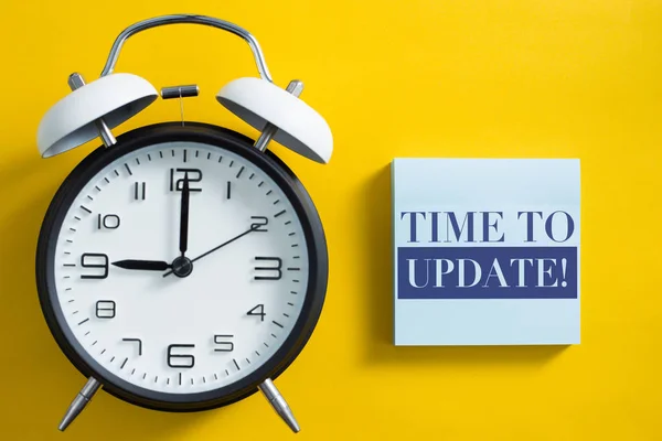 Time To Update Concept With Clock Aside — Stock Photo, Image