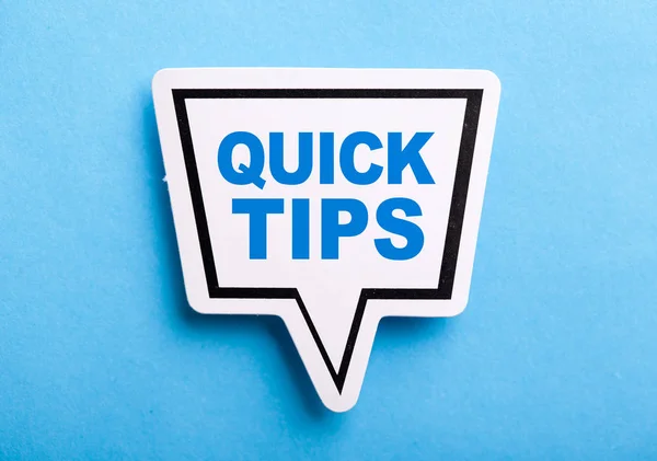 Quick Tips Speech Bubble Isolated On Blue