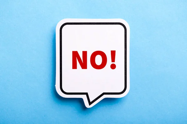 Say No Speech Bubble Isolated On Blue — Stock Photo, Image