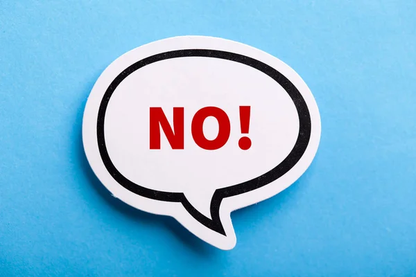 Say No Speech Bubble Isolated On Blue — Stock Photo, Image