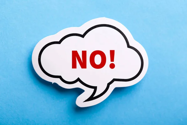 Say No Speech Bubble Isolated On Blue
