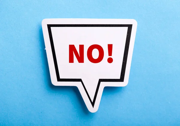 Say No Speech Bubble Isolated On Blue — Stock Photo, Image