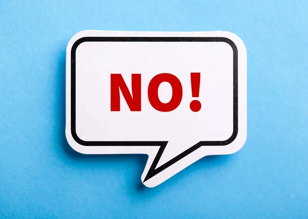 Say No Speech Bubble Isolated On Blue — Stock Photo, Image