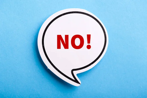 Say No Speech Bubble Isolated On Blue — Stock Photo, Image