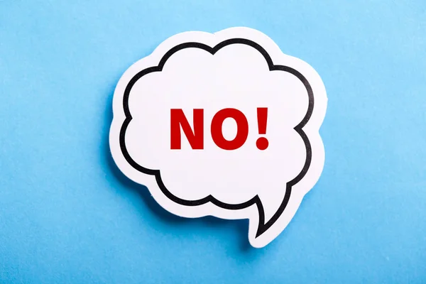 Say No Speech Bubble Isolated On Blue