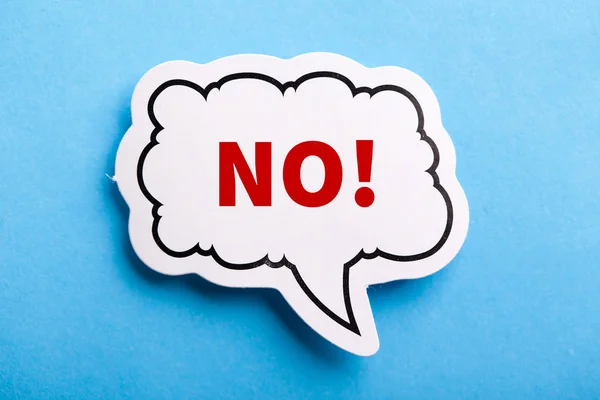 Say No Speech Bubble Isolated On Blue