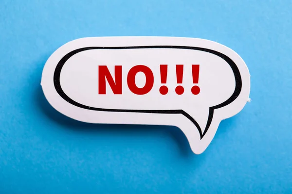 Say No Speech Bubble Isolated On Blue — Stock Photo, Image