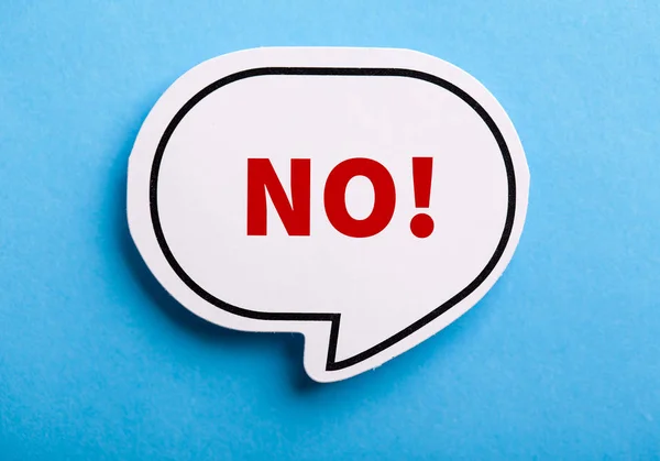 Say No Speech Bubble Isolated On Blue — Stock Photo, Image