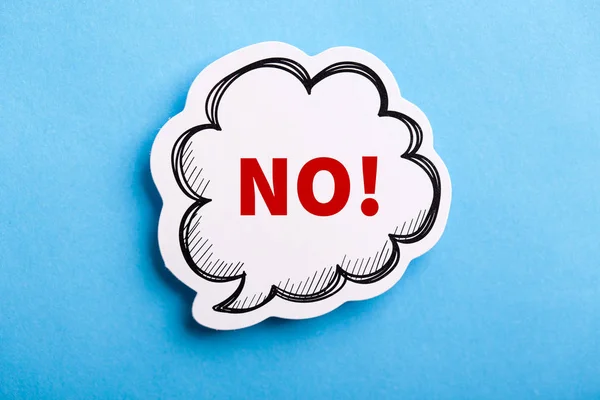 Say No Speech Bubble Isolated On Blue