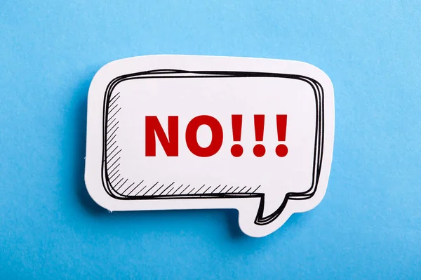 Say No Speech Bubble Isolated On Blue — Stock Photo, Image