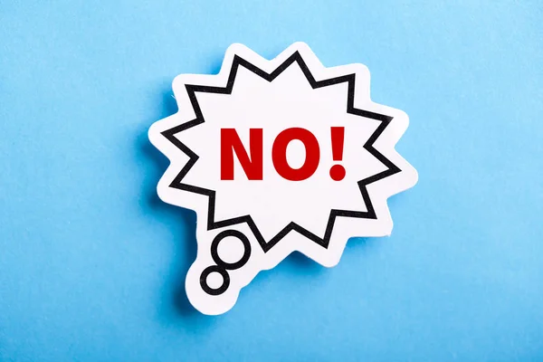 Say No Speech Bubble Isolated On Blue — Stock Photo, Image