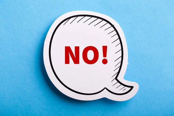 Say No Speech Bubble Isolated On Blue — Stock Photo, Image