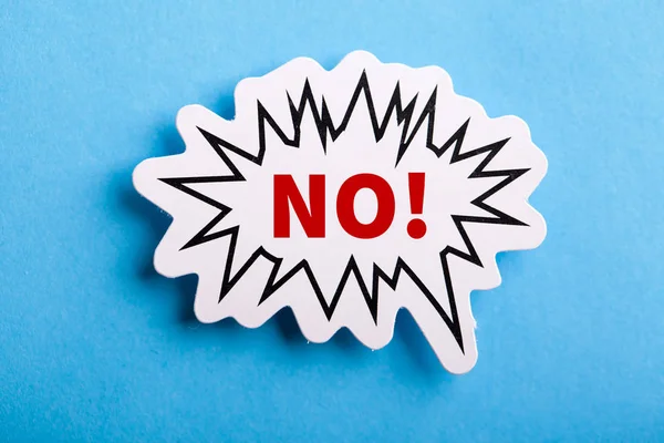 Say No Speech Bubble Isolated On Blue — Stock Photo, Image
