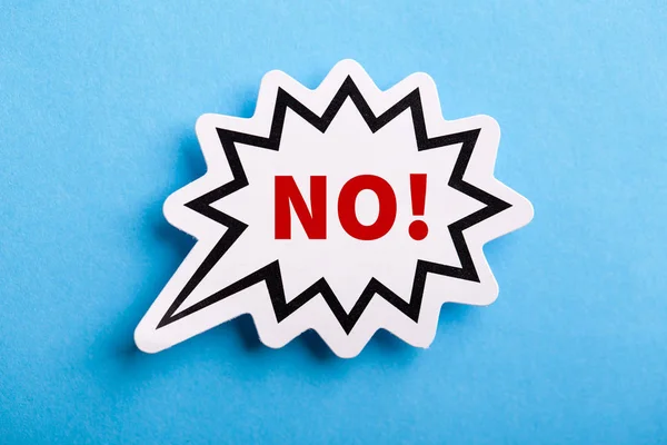 Say No Speech Bubble Isolated On Blue