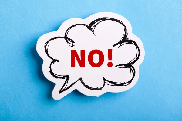 Say No Speech Bubble Isolated On Blue — Stock Photo, Image