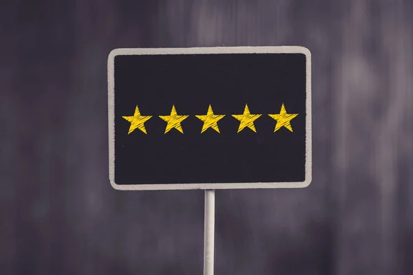 Five Stars Concept Black Sign Billboard Isolated