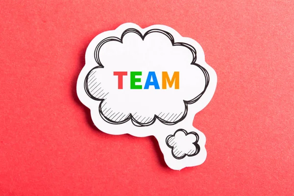 Team Speech Bubble Isolated On Red — Stock Photo, Image