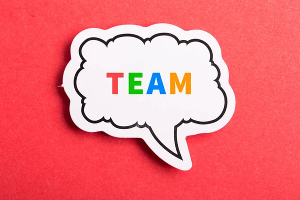 Team Speech Bubble Isolated On Red — Stock Photo, Image