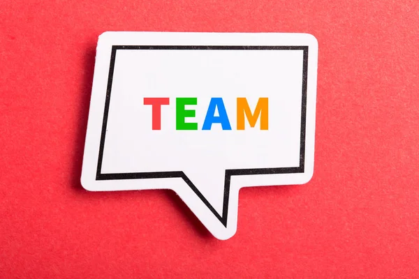 Team Speech Bubble Isolated On Red — Stock Photo, Image