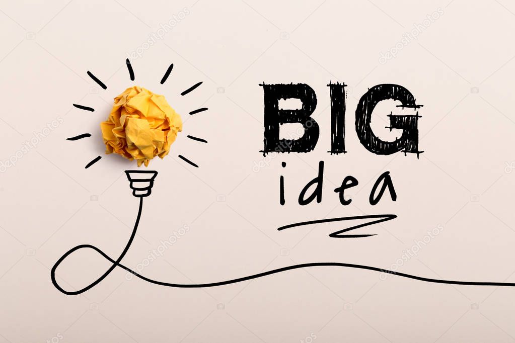 Concept Big Idea And Innovation With Paper Ball