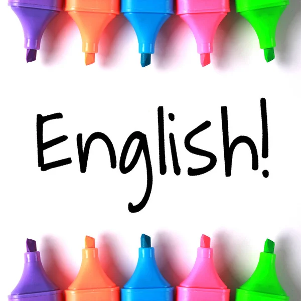 Texto Inglês Conceito Aprendizagem Inglês — Fotografia de Stock