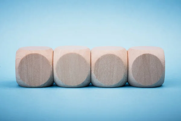 Four Blank Wooden Blocks Isolated Color Background — Stock Photo, Image