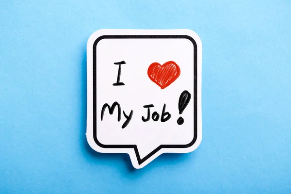 Love Job Concept Speech Bubble Isolated Blue Background — Stock fotografie