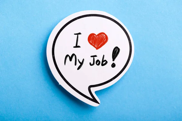 Love Job Concept Speech Bubble Isolated Blue Background — Stock fotografie
