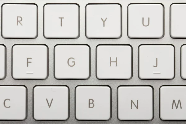 Nahaufnahme Der Weißen Tastatur Auf Weißem Hintergrund — Stockfoto