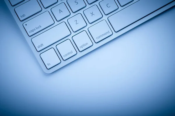 Closeup Shot Keyboard Blue Color — Stock Photo, Image