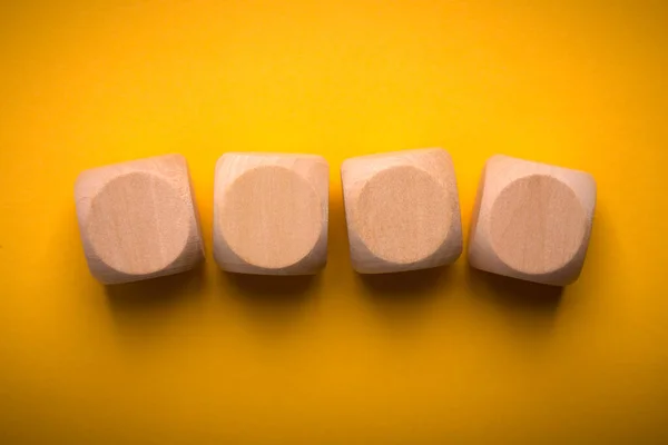 Čtyři Prázdné Dřevěné Bloky Izolované Barevném Pozadí Stock Snímky
