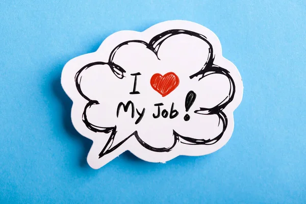 Love Job Concept Speech Bubble Isolated Blue Background Stock Picture