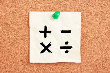 Matematiksel matematik sembolleriyle eğitim kavramı.