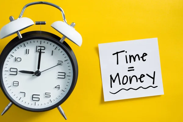 Time Money Concept Alarm Clock Aside — Stock Photo, Image