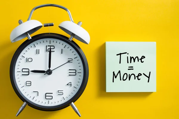 Time Money Concept Alarm Clock Aside — Stock Photo, Image