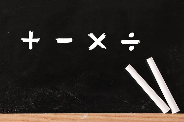 Conceito Educação Com Símbolos Matemáticos Matemáticos — Fotografia de Stock