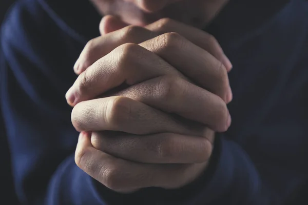 Christlicher Glaube Gott Asiatische Männer Christen Verehren Und Beten Der — Stockfoto
